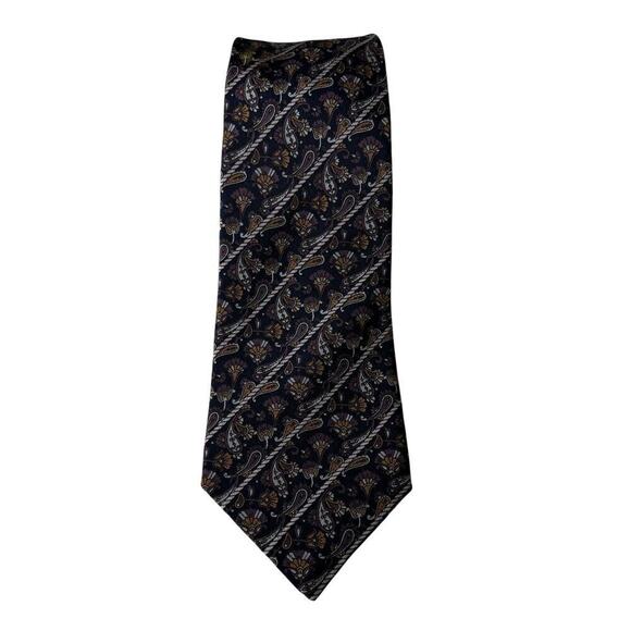 Lanvin Other - Lanvin Paris Silk Tie Black Paisley